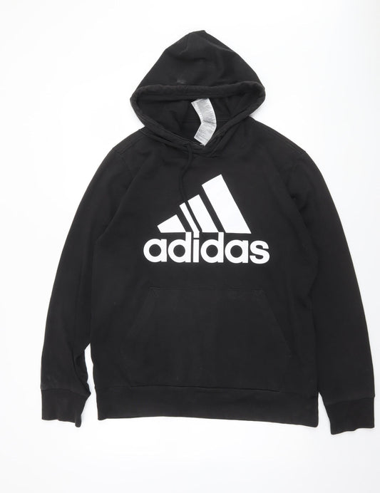 Adidas Men's Black Pullover Hoodie M Regular Fit Sportswear