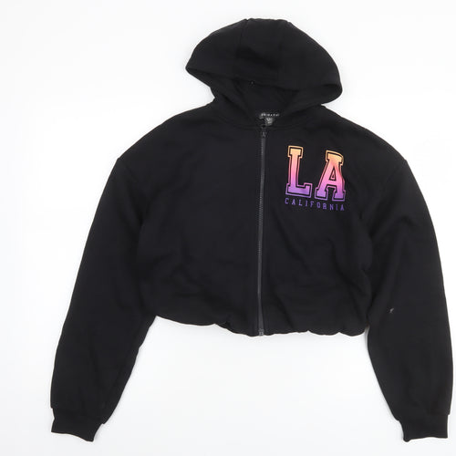 Primark Girls Black Full Zip LA California Hoodie 13-14 Years