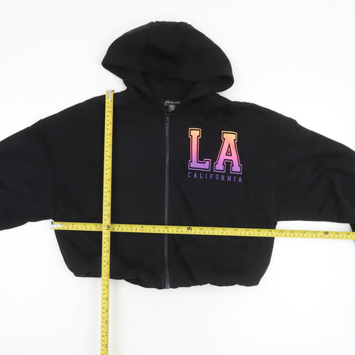 Primark Girls Black Full Zip LA California Hoodie 13-14 Years