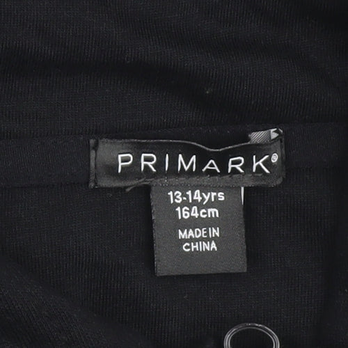 Primark Girls Black Full Zip LA California Hoodie 13-14 Years