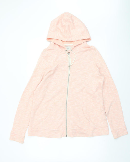 Next Womens Peach Full Zip Hoodie Size 16 Cotton Blend Casual