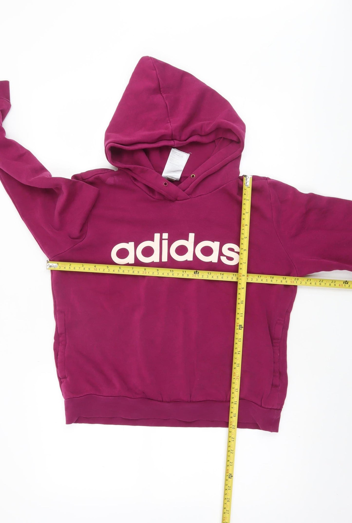 Adidas Womens Purple Pullover Hoodie UK 12-14 Medium Cotton Blend