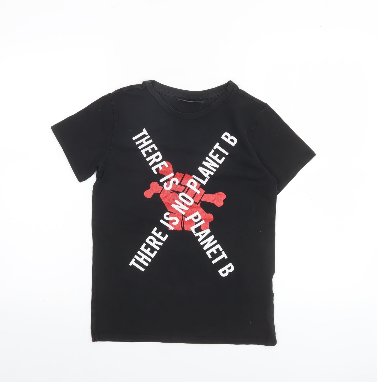 John Richmond Boys Black Graphic Print Cotton T-Shirt Age 10