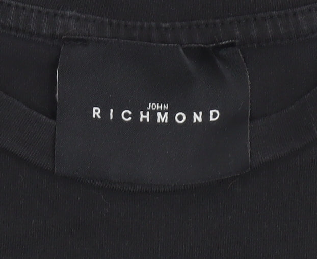 John Richmond Boys Black Graphic Print Cotton T-Shirt Age 10