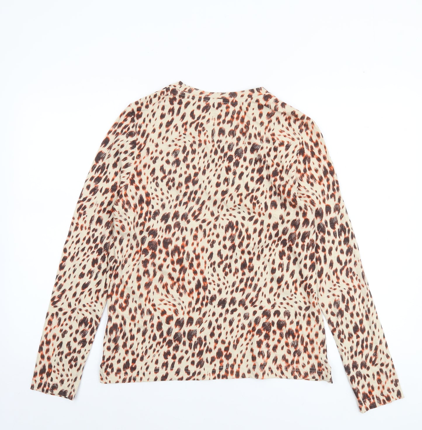 Marks and Spencer Women’s Multicoloured Animal Print Cotton Long Sleeve T-Shirt Size 8