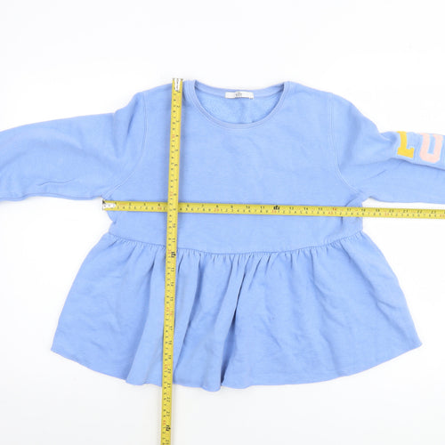 Marks and Spencer Girls Blue 'Lucky' Pullover Sweatshirt 12-13 Years