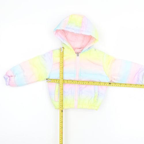 Pink Rabbit Unisex Baby Multicoloured 6-9M Hooded Puffer Jacket