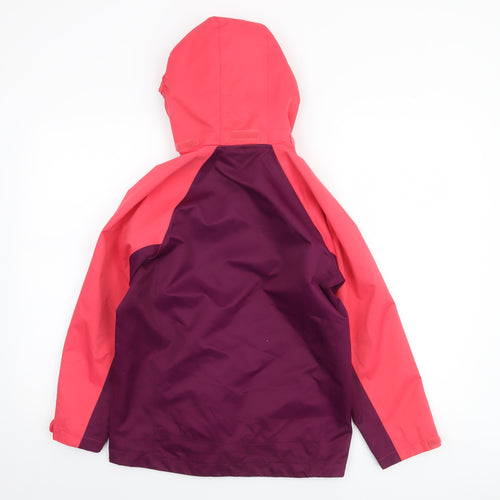 Hi Gear Girls Pink Colourblock Waterproof Hooded Rain Jacket 9-10 Years