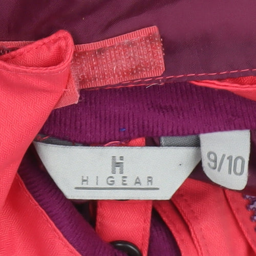 Hi Gear Girls Pink Colourblock Waterproof Hooded Rain Jacket 9-10 Years
