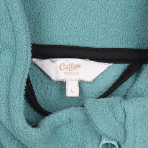 Cotton Traders Men's Sea Green Fleece Full Zip Jacket Size L