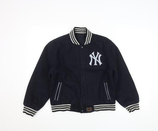 JH Design Men’s Blue Varsity Jacket Large Wool Lined New York Yankees