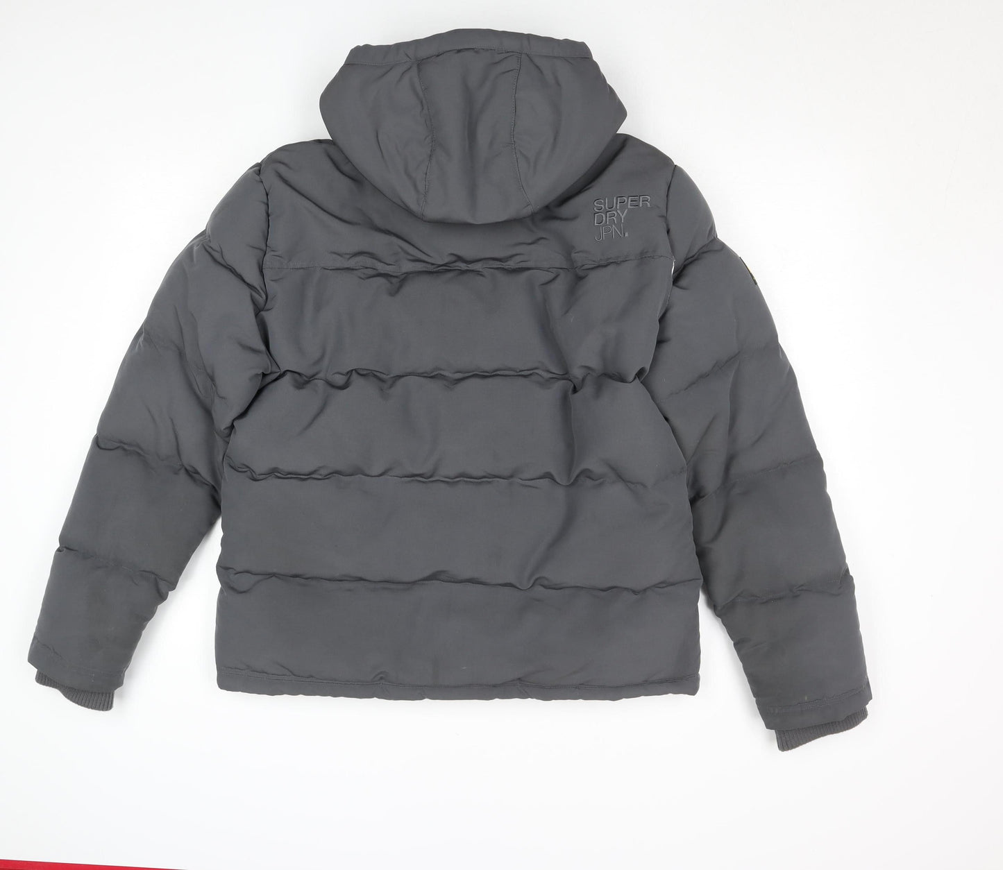 Superdry Men's Grey Everest Puffer Jacket Size M Hooded Winter Coat