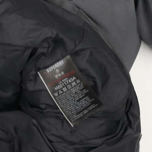 Superdry Men's Grey Everest Puffer Jacket Size M Hooded Winter Coat