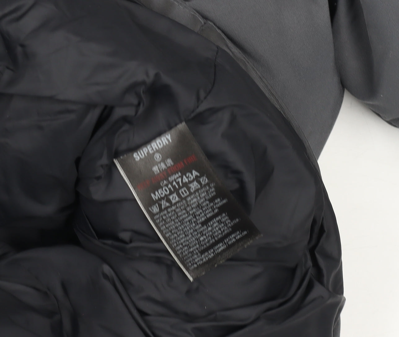 Superdry Men's Grey Everest Puffer Jacket Size M Hooded Winter Coat