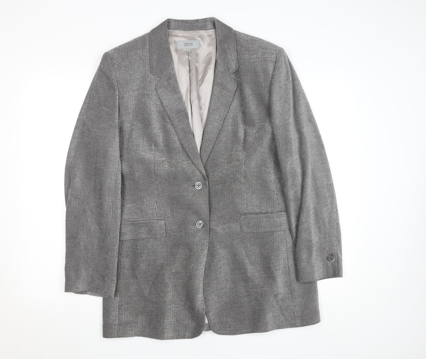 Marks and Spencer Women’s Grey Size 16 Classic Two-Button Blazer