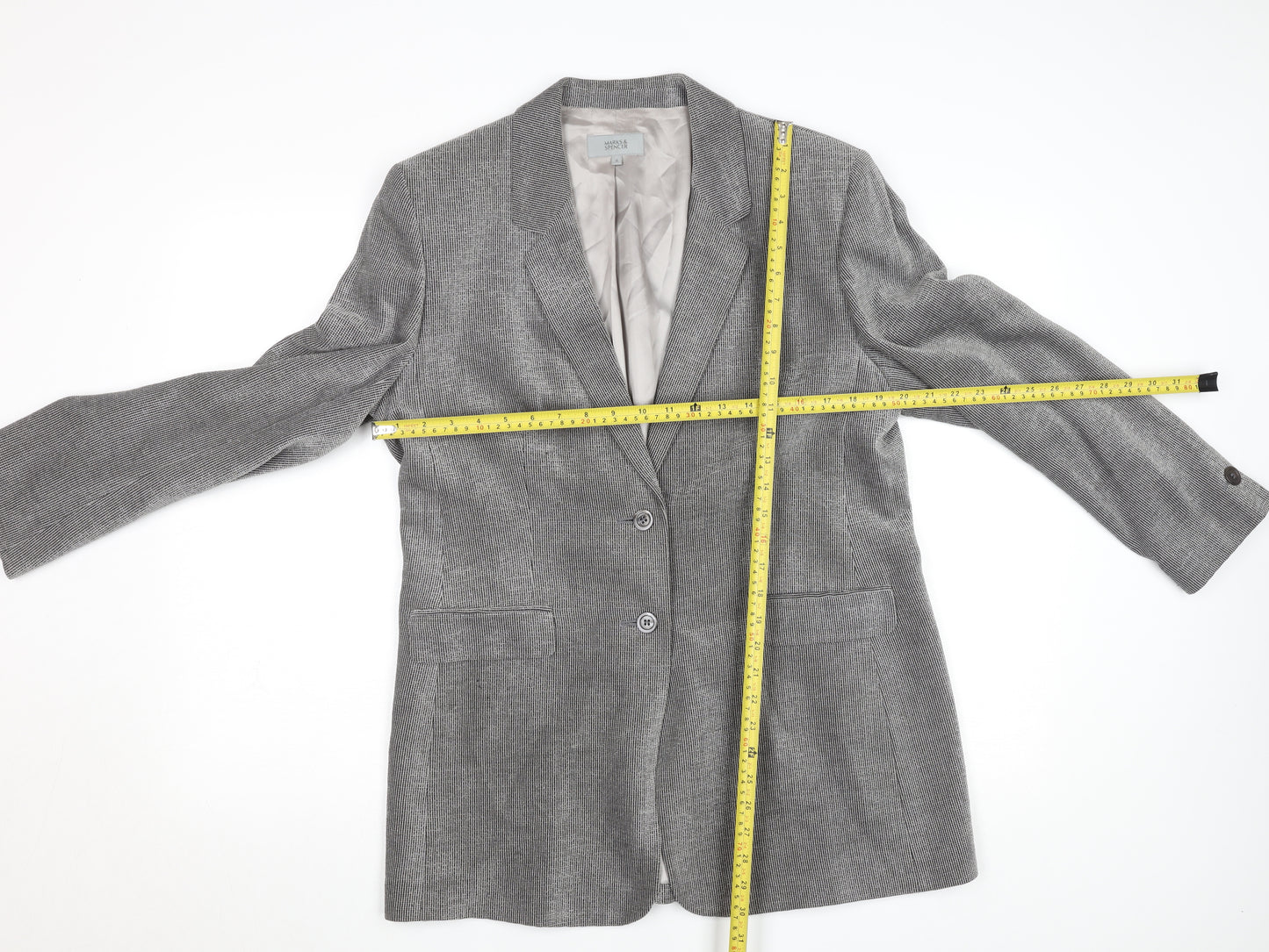 Marks and Spencer Women’s Grey Size 16 Classic Two-Button Blazer