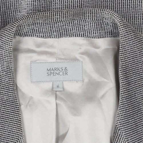 Marks and Spencer Women’s Grey Size 16 Classic Two-Button Blazer