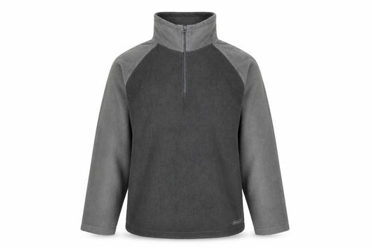 Front view of Peter Storm Men's Grey Fleece Half Zip Jacket, size M, Regular Fit