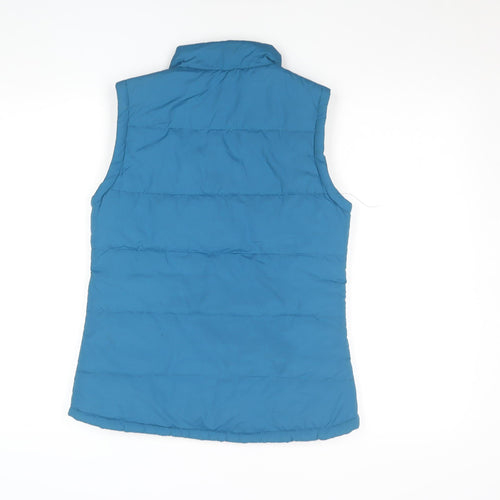 Tru Womens Blue Size 10 Quilted Puffer Waistcoat with Zip Pockets