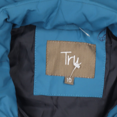 Tru Womens Blue Size 10 Quilted Puffer Waistcoat with Zip Pockets