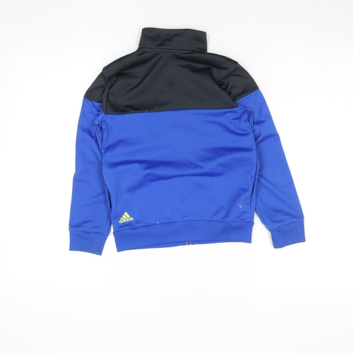 adidas Boys Blue Track Jacket 7 Years Full Zip Sports Activewear