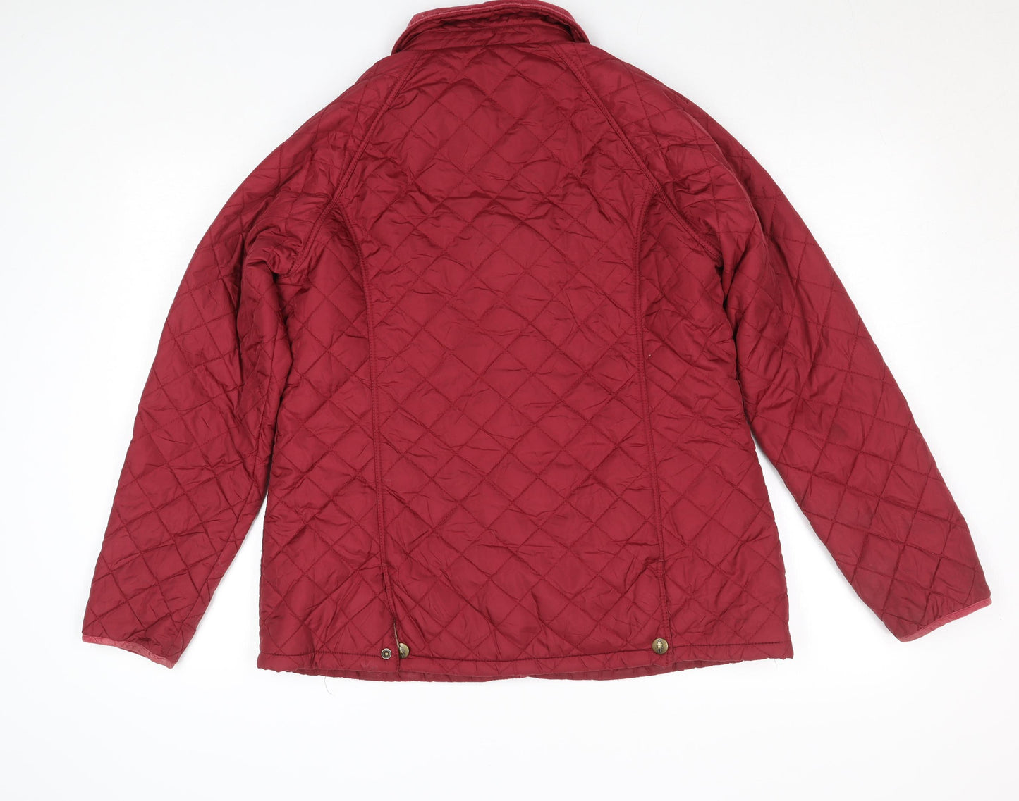 Jack Murphy Women's Red Quilted Nylon Jacket UK 14 Lined Button Up