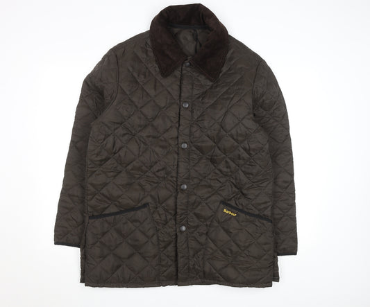 Barbour Mens Brown Quilted Jacket M Regular Fit Outdoor Coat