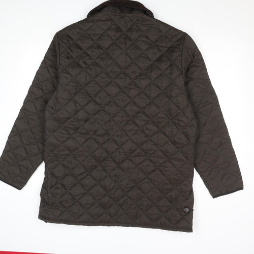 Barbour Mens Brown Quilted Jacket M Regular Fit Outdoor Coat