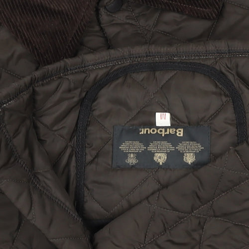 Barbour Mens Brown Quilted Jacket M Regular Fit Outdoor Coat