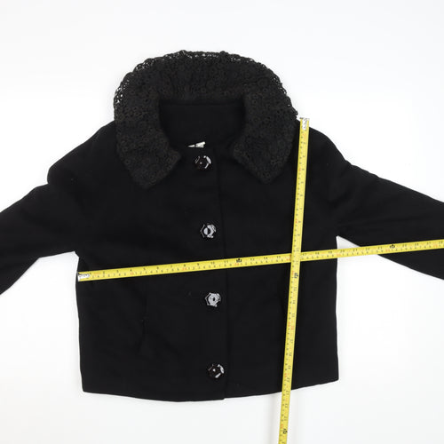 Uniqlo Women’s Black Wool Short Lace Collar Jacket Size S