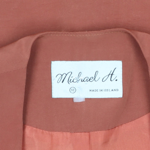 Michael H. Womens Brown Blazer Size 10 Lined Single Button Jacket