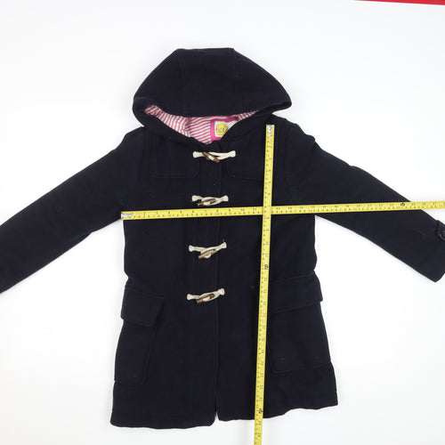 Boden Girls Blue Wool Blend Duffle Coat Hooded 9-10 Years Lined Winter