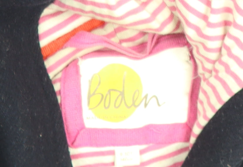 Boden Girls Blue Wool Blend Duffle Coat Hooded 9-10 Years Lined Winter