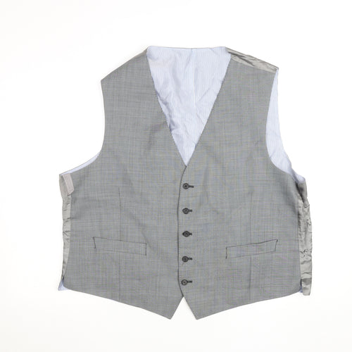 Racing Green Men's Grey Wool Classic Waistcoat Size 40