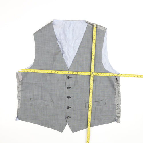 Racing Green Men's Grey Wool Classic Waistcoat Size 40