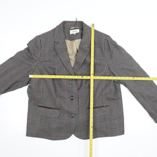 Marks & Spencer Women’s Grey Check Classic Blazer Size 20 Wool Blend