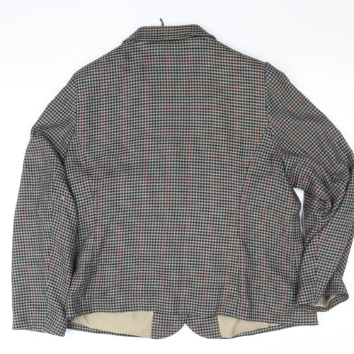 Marks & Spencer Women’s Grey Check Classic Blazer Size 20 Wool Blend