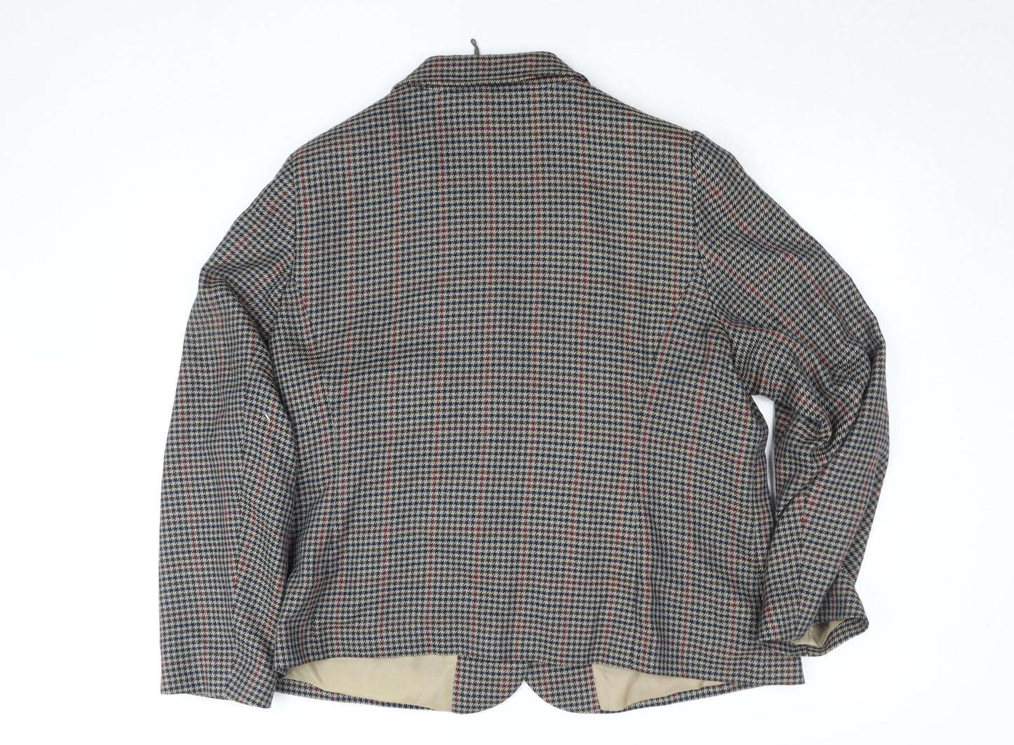 Marks & Spencer Women’s Grey Check Classic Blazer Size 20 Wool Blend