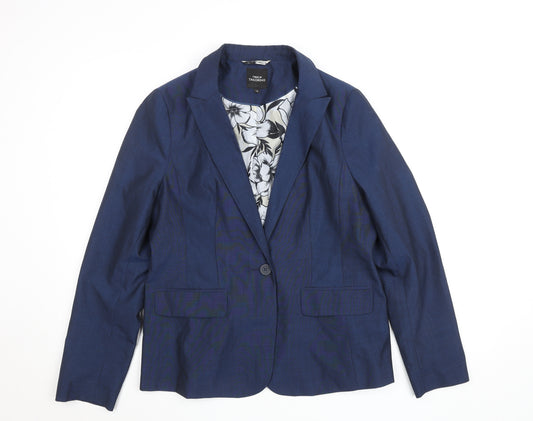 Next Tailoring Women's Blue Regular Fit Blazer Jacket Size 16