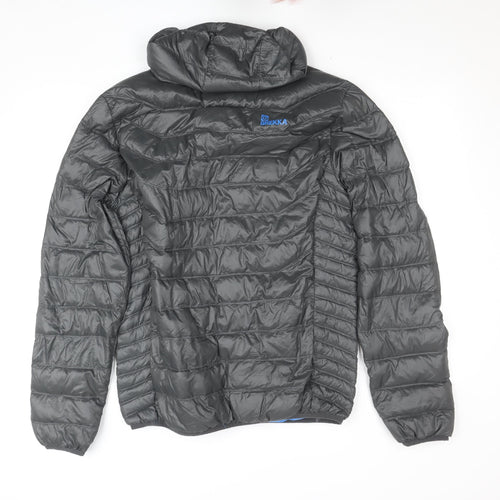 Brekka Men's Grey Hooded Lightweight Puffer Jacket Size M