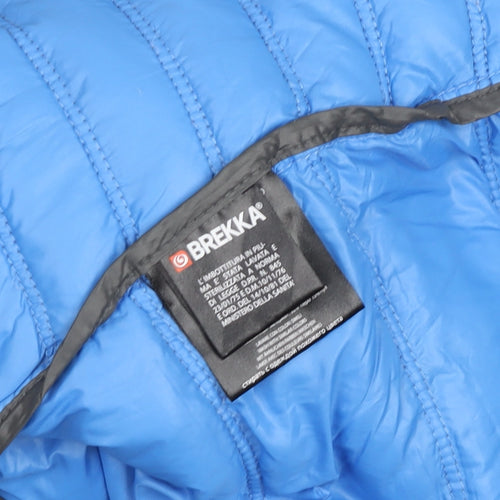 Brekka Men's Grey Hooded Lightweight Puffer Jacket Size M