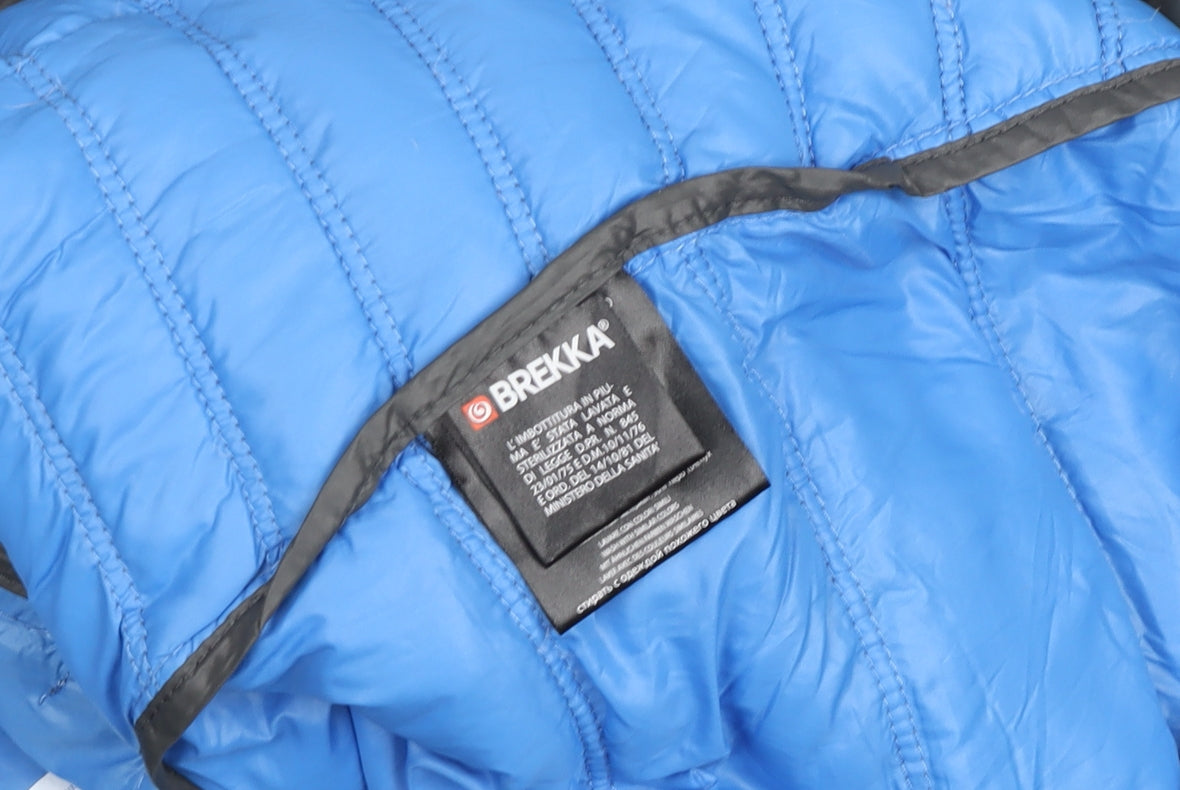 Brekka Men's Grey Hooded Lightweight Puffer Jacket Size M