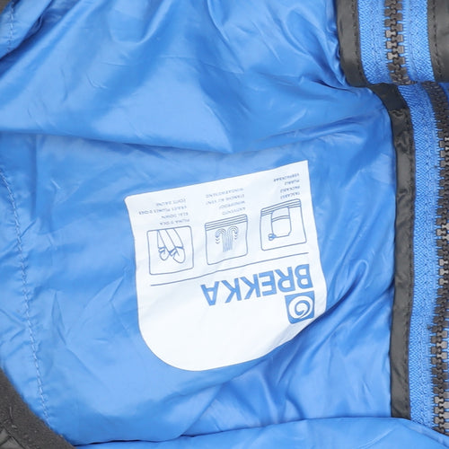 Brekka Men's Grey Hooded Lightweight Puffer Jacket Size M