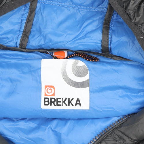 Brekka Men's Grey Hooded Lightweight Puffer Jacket Size M