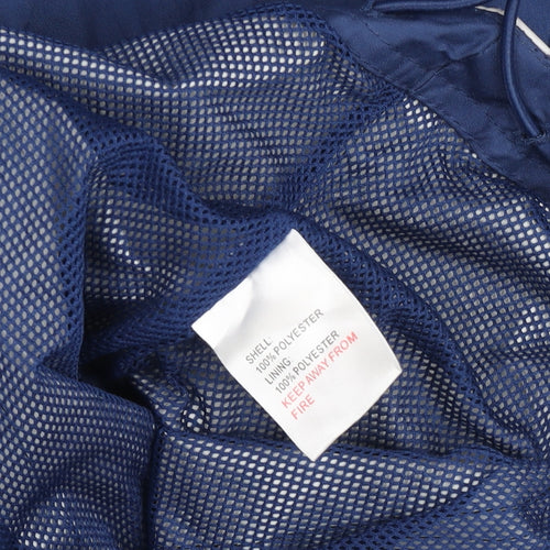 Dunlop Men's Blue and Grey Windbreaker Jacket Size L Polyester Waterproof