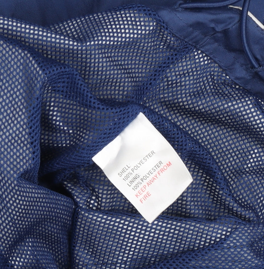 Dunlop Men's Blue and Grey Windbreaker Jacket Size L Polyester Waterproof