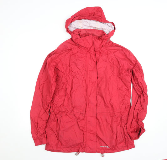 Trespass Women Red Waterproof Hooded Rain Coat Size 14