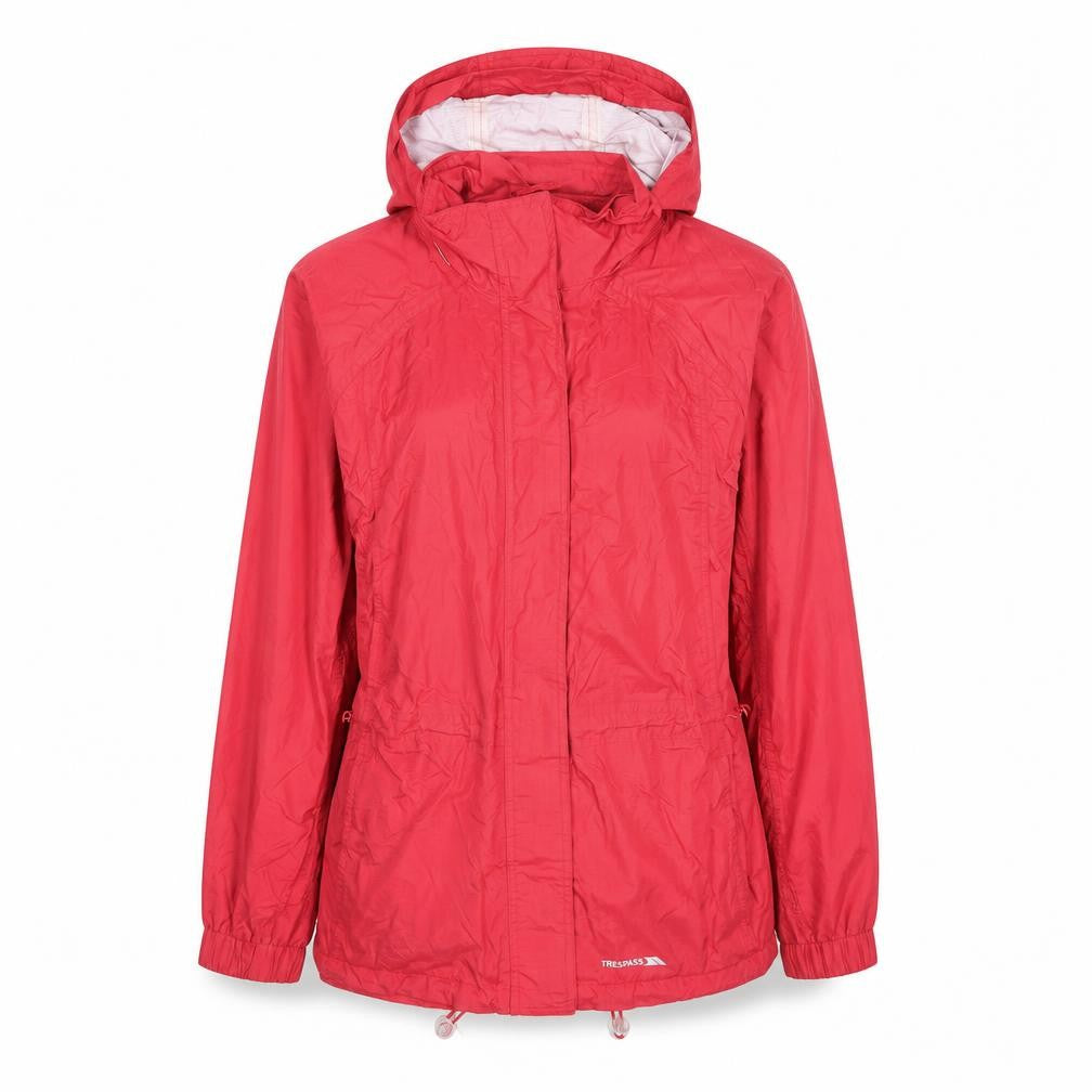 Trespass Women Red Waterproof Hooded Rain Coat Size 14