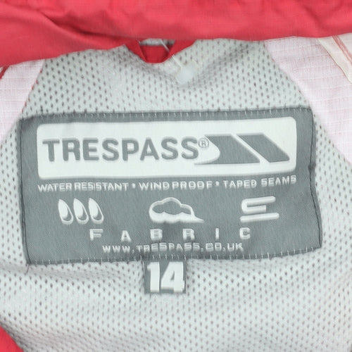 Trespass Women Red Waterproof Hooded Rain Coat Size 14