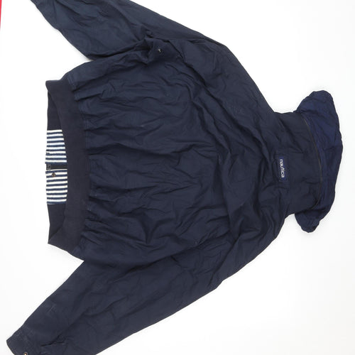 Nautica Women’s Blue Hooded Bomber Jacket 2XL Cotton Lined